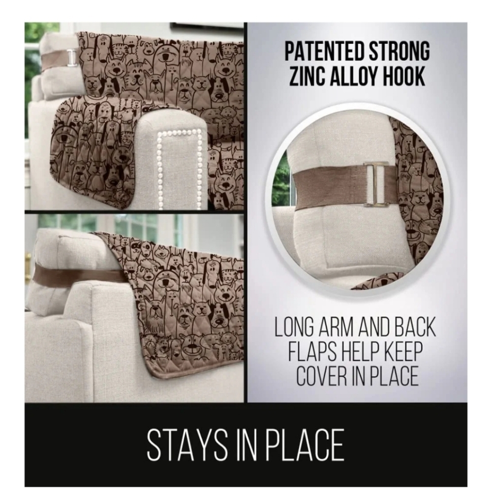 Brown Couch Cover Reverable Pattern For 48 Inch One Seat "Large" Chair - Picture 10 of 14